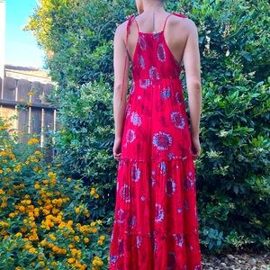 Red Floral Free People Maxi dress